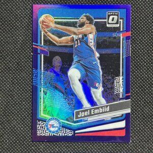 2023-24 Donruss Optic #124 Joel Embiid Purple Prizm Philadelphia 76ers